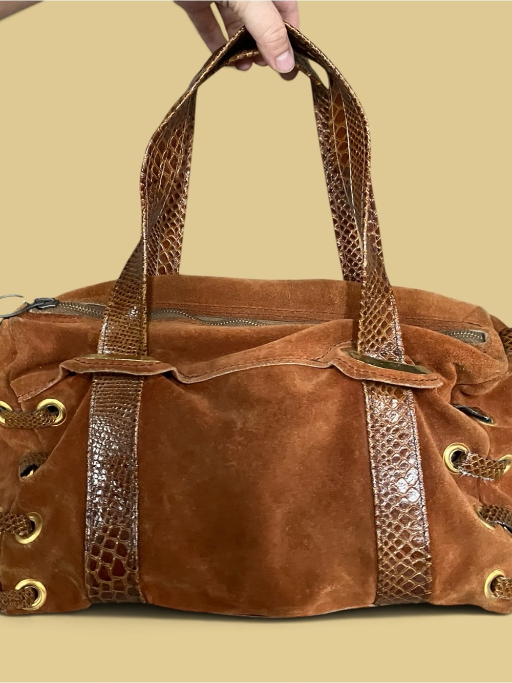 1970s Suede Tote Bag